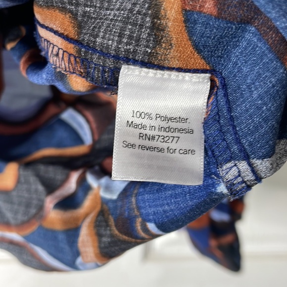 Nine West long sleeve v neck button up navy blue black red blouse shirt sz XS - Picture 5 of 17